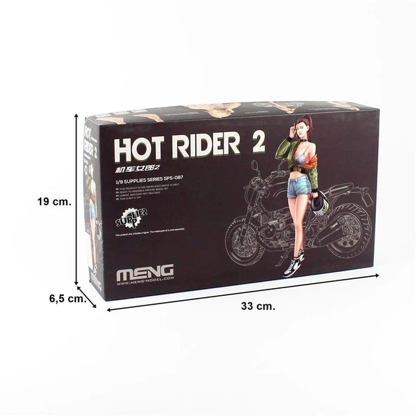 Meng SPS-087 1/9 Ölçek, RESIN Motorsiklet Yarışcısı Kız Figürü - Resim 5