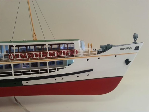 Türk Model 1/87 141 Paşabahçe Yolcu Vapuru, 86 cm. Ahşap Model Kiti - Resim 2