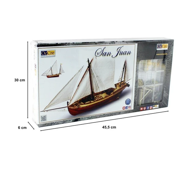 Occre 12001 1/70 Ölçek, San Juan, 69 cm. Yelkenli YükTeknesi, Ahşap Model Kiti - Resim 5