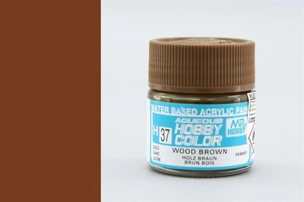 Mr.Hobby H-037 10 ml. Wood Brown, Aqueous Serisi Model Boyası ürün görseli 1