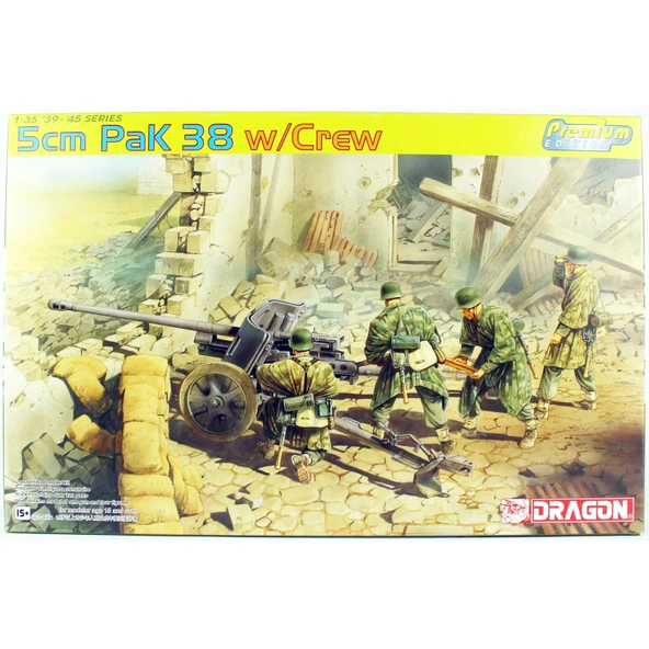 Dragon 6444 1/35 Ölçek,,5cm Pak 38 ve Mürettebat, Plastik Model Kiti ürün görseli 1