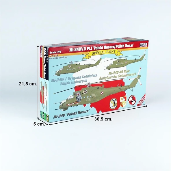 Mistercraft F046 1/72 Mi-24W/D Pt.1 (/Polish Husar) Askeri Helikopter Plastik Model Kiti - 4
