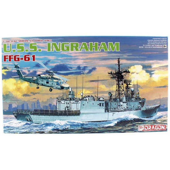 Dragon 7068 1/700 Ölçek, U.S.S. Ingraham FFG-61, Klasik Tahrikli Füze Firkateyni Plastik Model Kiti ürün görseli 1