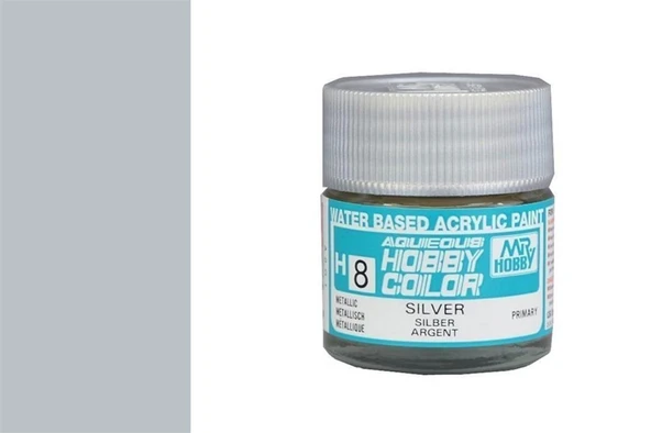 Mr.Hobby H-008 10 ml. Sliver, Aqueous Serisi Model Boyası ürün görseli