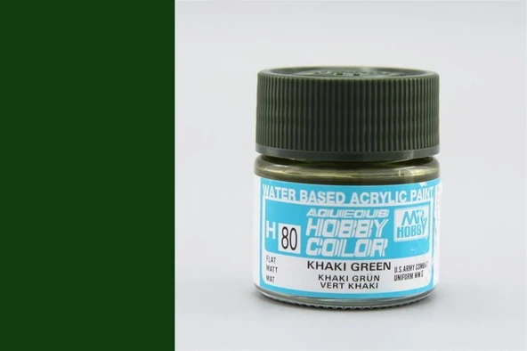 Mr.Hobby H-080 10 ml. Khaki Green, Aqueous Serisi Model Boyası ürün görseli 1