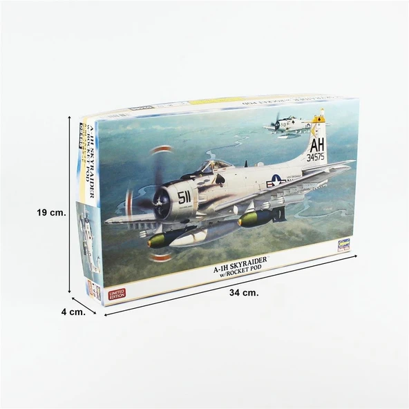 Hasegawa 2466 1/72 Ölçek, A-1H Skyraider w/ Rocket pod, (Limited Edition), Savaş Uçağı Plastik Model Kiti - 5