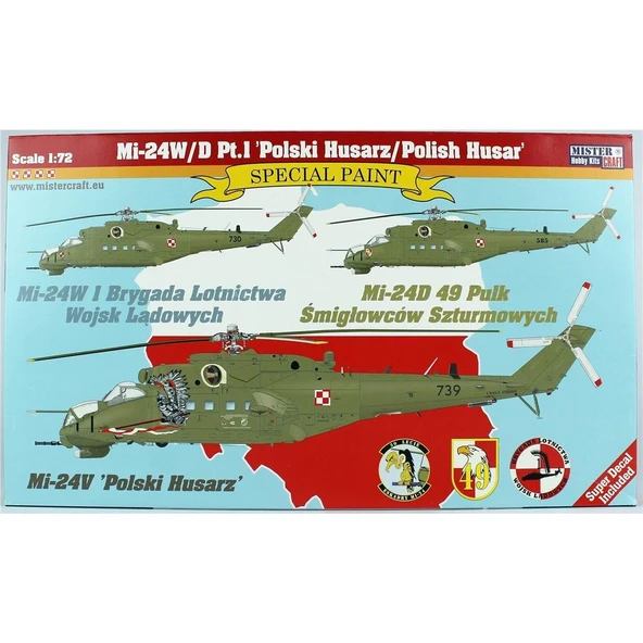 Mistercraft F046 1/72 Mi-24W/D Pt.1 (/Polish Husar) Askeri Helikopter Plastik Model Kiti
