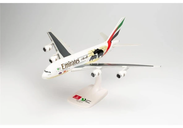 Herpa 612180 1/250 Ölçek, Emirates Airbus A380 (United for Wildlife-No.2), Sergilemeye Hazır Model Yolcu Uçağı ürün görseli 1