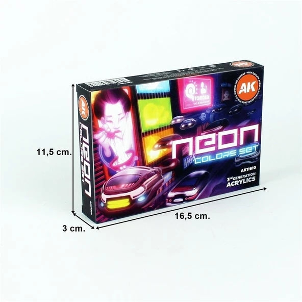 AK 11610 6x17 ml. Neon Renkleri, Akrilik Model Boyası Seti - Resim 5