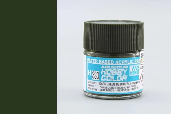 Mr.Hobby H-330 10 ml. Dark Green BS381C/641, Aqueous Serisi Model Boyası ürün görseli 1