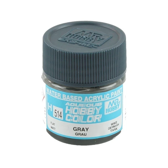 Mr.Hobby H-514 10 ml. Gray (Grau), Aqueous Serisi Model Boyası ürün görseli