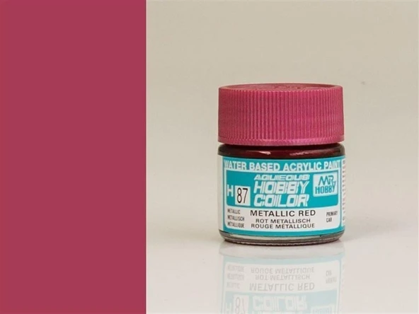 Mr.Hobby H-087 10 ml. Metallic Red, Aqueous Serisi Model Boyası ürün görseli