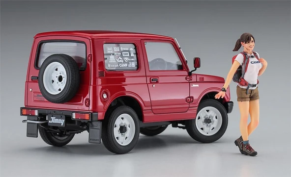 Hasegawa SP501 52301 1/24 Ölçek, Suzuki Jimny (w/Camp Girl's Figure) Otomobil Plastik Model Kiti - Resim 2