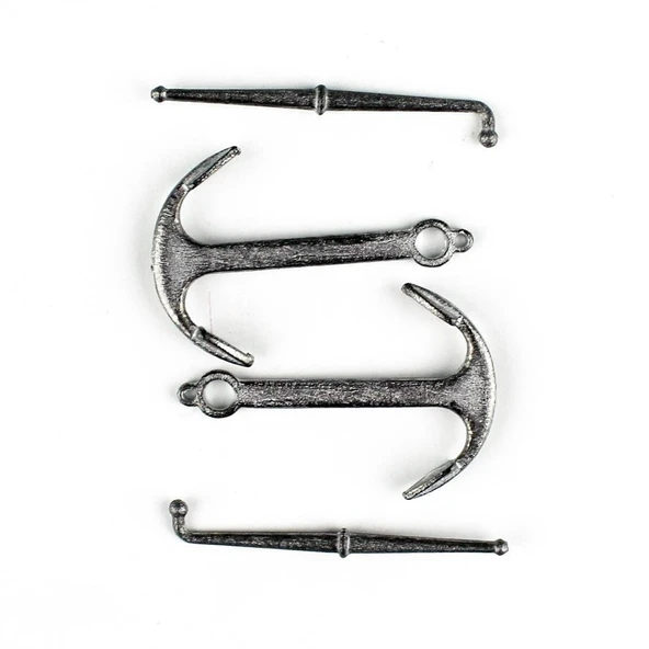 Occre 17014 35 mm.Antik Çapa ve Dipçik, Zamak, 2 Adet ürün görseli 1