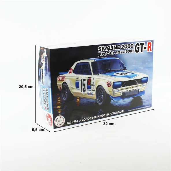 Fujimi ID-292 04701 1/24 Ölçek, Nissan Skyline 2000GT-R (KPGC10 Hakosuka 50win), Yarış Aracı Plastik Model Kiti - Resim 5