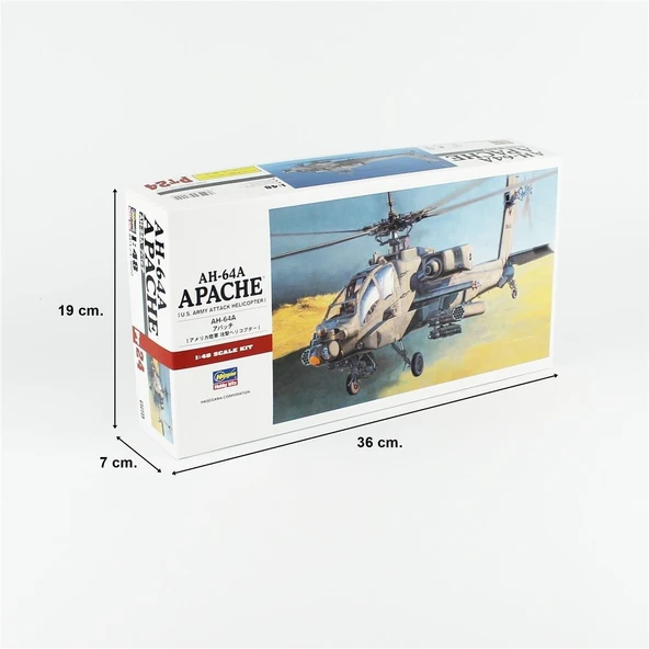 Hasegawa PT24 7224 1/48 Ölçek, AH-64A Apache, Askeri Helikopter Plastik Model Kiti - Resim 5