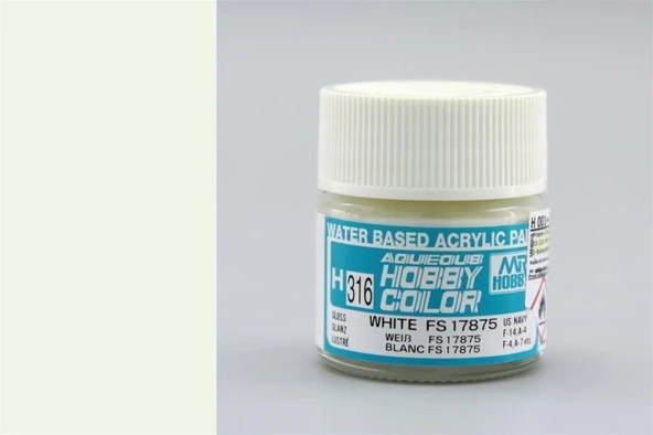 Mr.Hobby H-316 10 ml. White FS 17875, Aqueous Serisi Model Boyası ürün görseli
