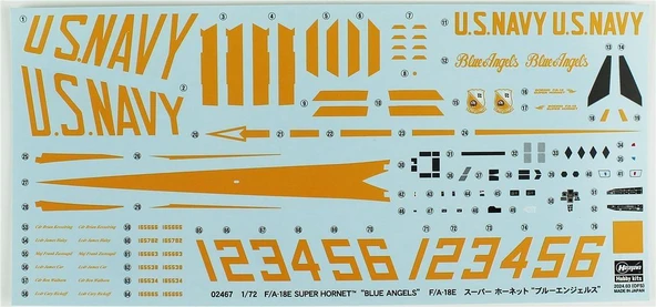 Hasegawa 2467 1/72 Ölçek, F/A-18E Super Hornet (Blue Angels), (Limited Edition), Savaş Uçağı Plastik Model Kiti - 3