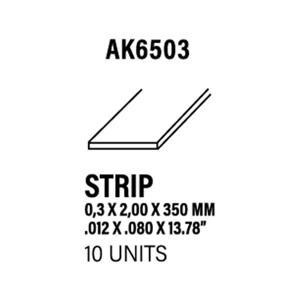 AK 6503  0.30 x 2.00 x 350 mm. Plastik Çubuk, 10 Adet - Resim 3