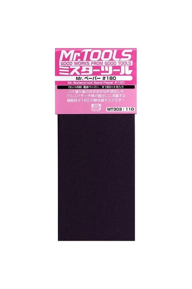 Mr.Hobby MT-303 Su Geçirmez, Kum Zımparası, No.180x4 ürün görseli 1