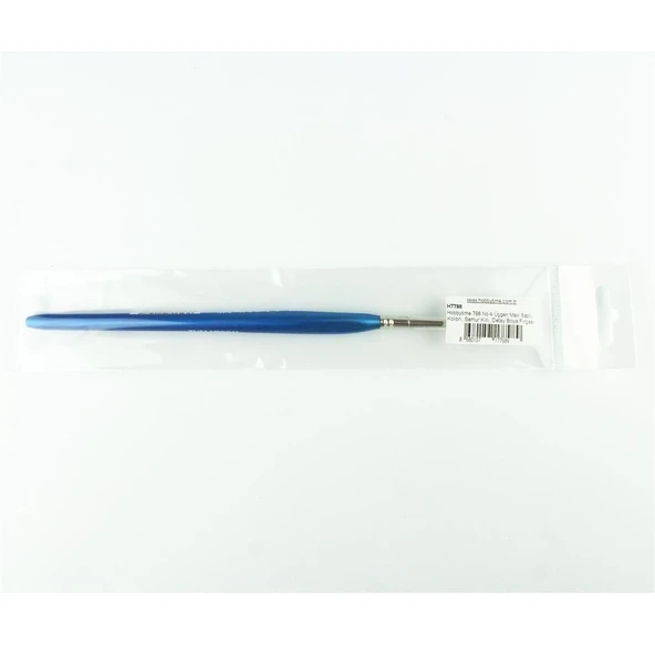 Hobbytime 798 No.4 Üçgen Mavi Saplı, Kolibri, Samur Kıllı, Detay Boya Fırçası - Resim 3