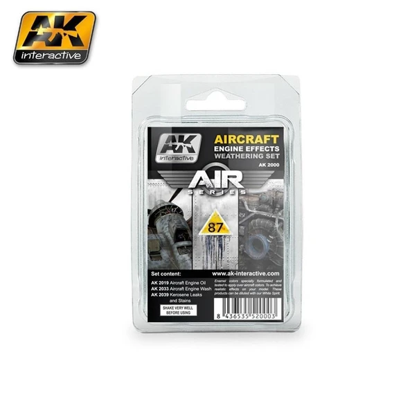 AK 2000 3x35 ml. Uçak Motoru Eskitme Efekti, Enamel Model Boyası Seti ürün görseli 1
