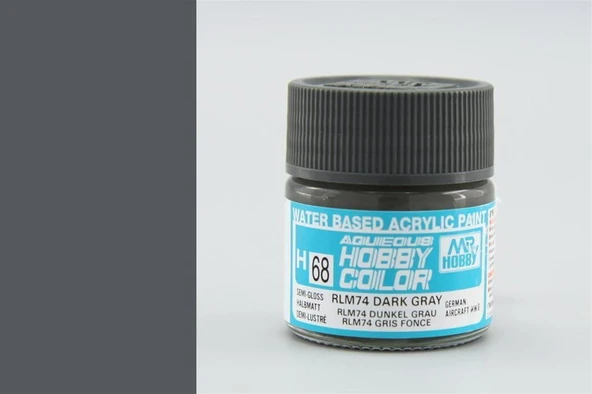 Mr.Hobby H-068 10 ml. RLM74 Dark Gray, Aqueous Serisi Model Boyası ürün görseli
