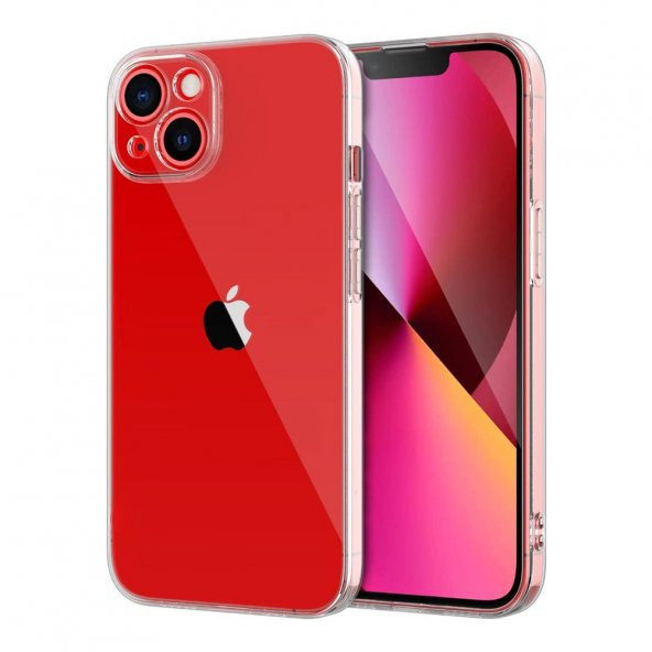 FitCase iPhone 13 Mini Kılıf Kamera Korumalı Silikon Kapak - Şeffaf - 3
