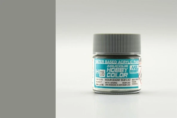 Mr.Hobby H-335 10 ml. Medium Seagray BS381C/637, Aqueous Serisi Model Boyası ürün görseli