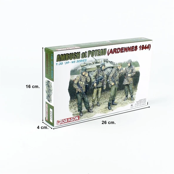 Dragon 6091 1/35 Ölçek, Poteau'da Pusu Kuran Asker Figürleri (Ardennes 1944), Plastik Model Kiti - Resim 5