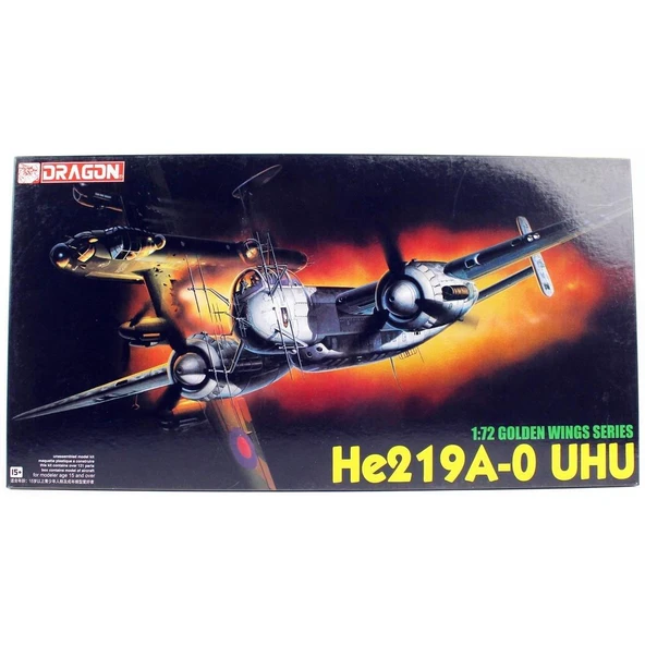 Dragon 5005 1/72 Ölçek, He219A-0 Uhu ( Golden Wing Serisi) Savaş Uçağı Plastik Model Kiti