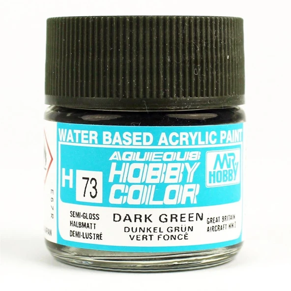 Mr.Hobby H-073 10 ml. Dark Green, Aqueous Serisi Model Boyası ürün görseli