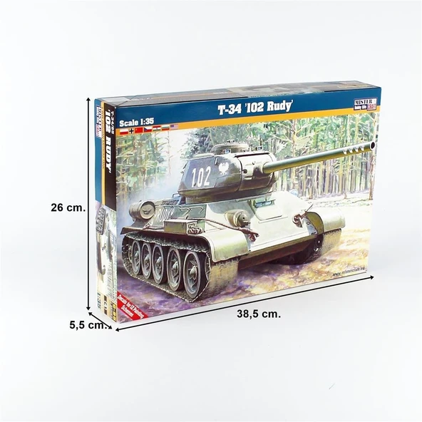 Mistercraft G095 1/35 T-34/85 Ana Muharebe Tankı Plastik Model Kiti - Resim 4