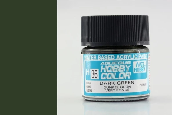Mr.Hobby H-036 10 ml. Dark Green, Aqueous Serisi Model Boyası ürün görseli