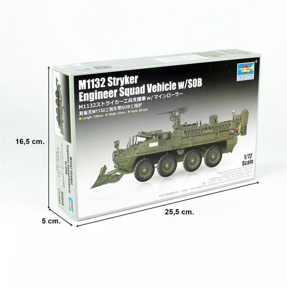 Trumpeter 07456 1/72 Ölçek, M1132 Stryker İstihkam Aracı w/SOB, Plastik Model Kiti - 5