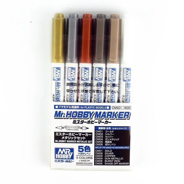 Mr.Hobby CMS-01 5 Renk ve CM100 Marker Detaylandırma Kalemi Seti - Resim 2