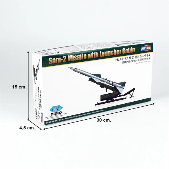 HobbyBoss 82933 1/72 Ölçek, Fırlatıcı Kabinli SAM-2 Füzesi, Plastik Model Kiti - 5