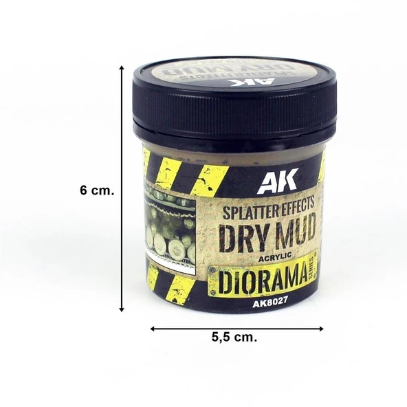 AK 8027 100 ml. Kuru Çamur Sıçrama Efekti, Akrilik, Diorama Serisi Zemin Dokusu - Resim 4