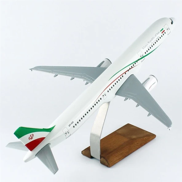 THY049 1/100 Ölçek, Islamic Rebublic of Iran A321-200 Yolcu Uçağı, Sergilemeye Hazır Ahşap Standlı Model - Resim 4