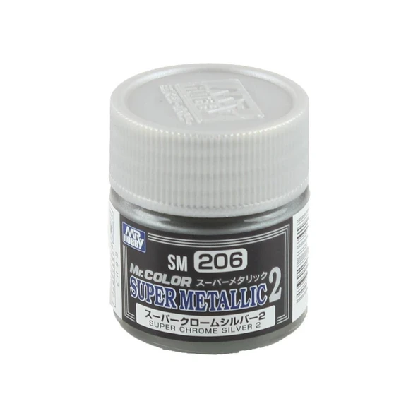 Mr.Hobby SM-206 10 ml. Super Chrome Silver, Metallic Colors-II Serisi Model Boyası ürün görseli
