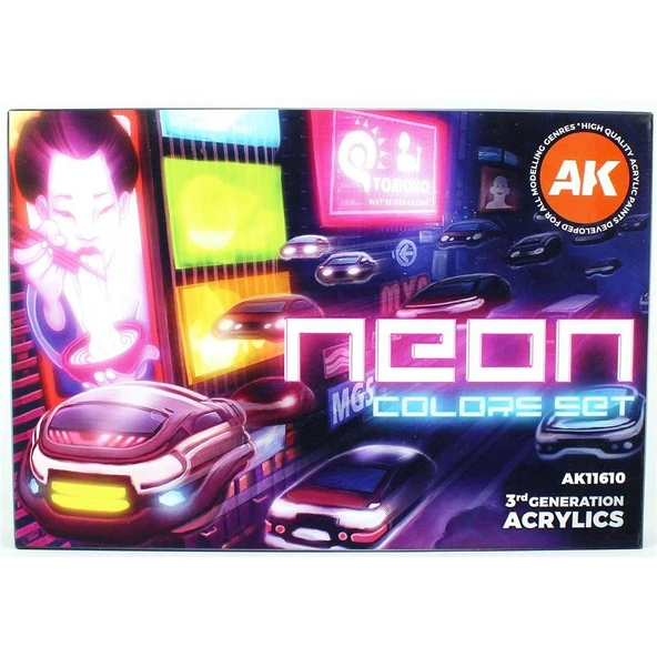 AK 11610 6x17 ml. Neon Renkleri, Akrilik Model Boyası Seti ürün görseli 1