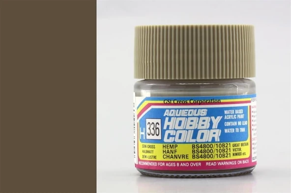 Mr.Hobby H-336 10 ml. Semi Gloss Hemp, Aqueous Serisi Model Boyası ürün görseli