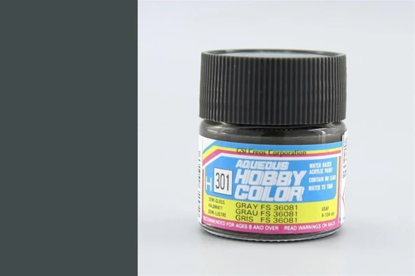 Mr.Hobby H-301 10 ml. Gray FS 36081, Aqueous Serisi Model Boyası ürün görseli