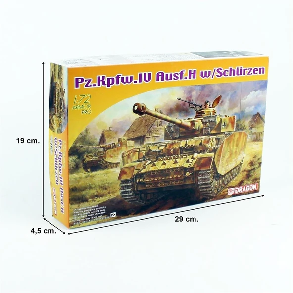 Dragon 7497 1/72 Ölçek, Pz.Kpfw. IV Ausf. H (Extra Zırhlı) Tankı  Plastik Model Kiti - Resim 4