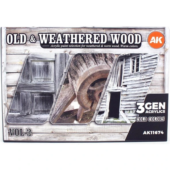 AK 11674 6x17 ml. Eski ve Yıpranmış Ahşap Renkleri-B, Akrilik Model Boyası Seti ürün görseli