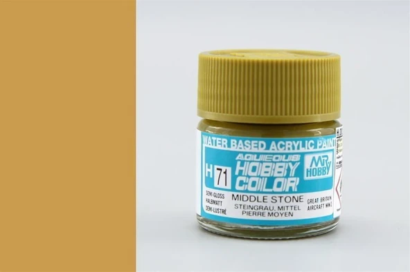Mr.Hobby H-071 10 ml. Middle Stone, Aqueous Serisi Model Boyası ürün görseli 1
