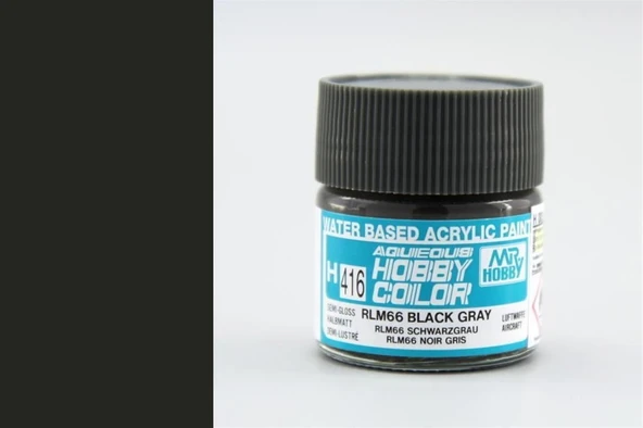Mr.Hobby H-416 10 ml. RLM66 Black Gray, Aqueous Serisi Model Boyası ürün görseli