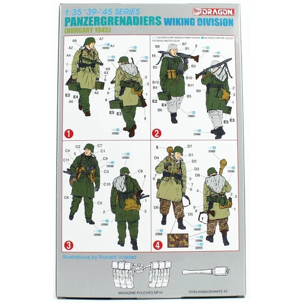 Dragon 6194 1/35 Ölçek, Tank İmha Ekibi, Wiking Timi (Macaristan 1945) Figürleri Plastik Model Kiti - Resim 4