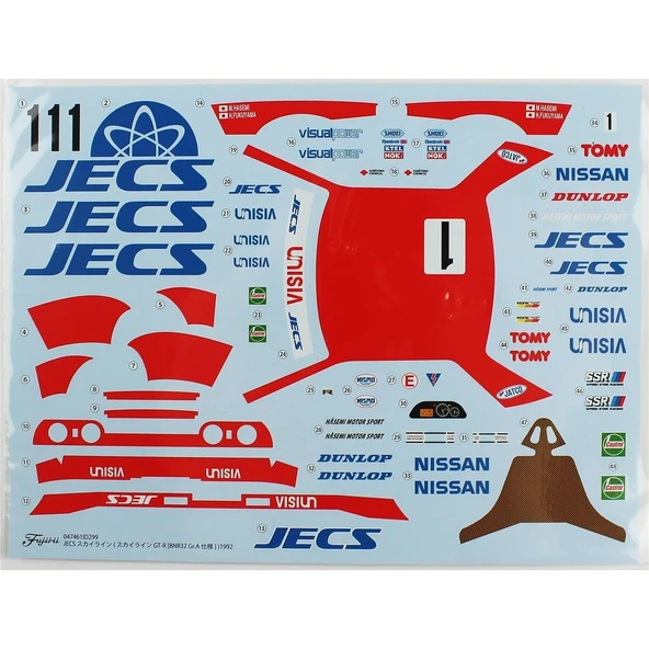 Fujimi ID-299 04746 1/24 Ölçek, Nissan JECS Skyline (Skyline GT-R [BNR32 Gr.A]) 1992, Yarış Aracı Plastik Model Kiti - Resim 3