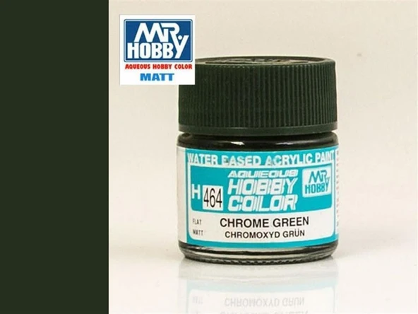 Mr.Hobby H-464 10 ml. Chrome Green, Aqueous Serisi Model Boyası ürün görseli